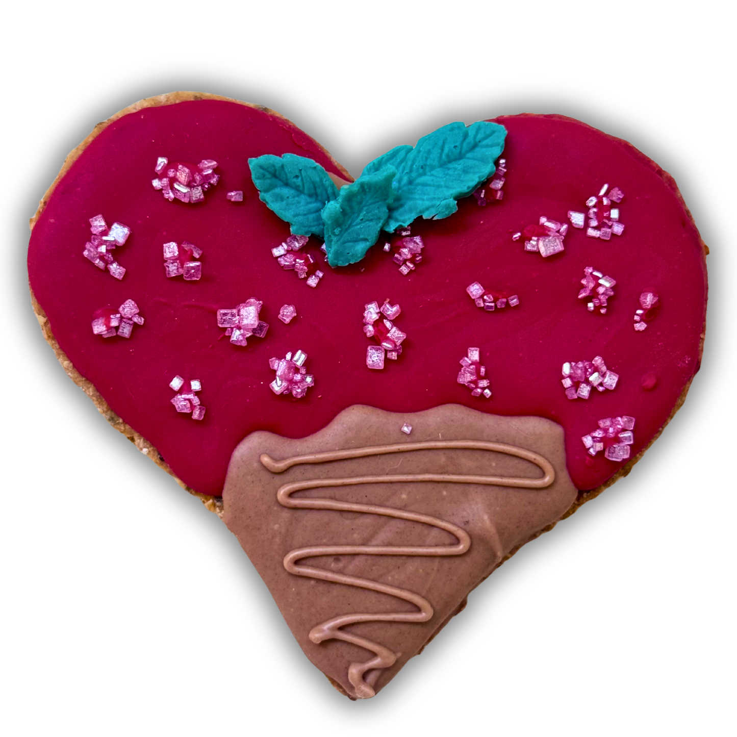 Carob Strawberry Heart Cookie
